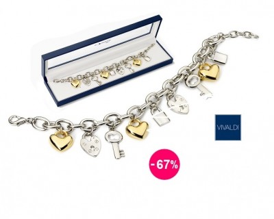 iChica - Vivaldi Bijoux Hearts Key Charm Armband iChica - Vivaldi Bijoux Hearts Key Charm Armband