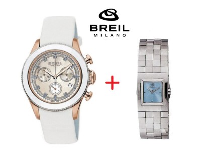 iChica - Wonderschoon Breil Milano Lady Aquamarine horloge met 48 witte diamanten en 23 aquamarijnen, plus gratis Breil Midtown Lady horloge! iChica - Wonderschoon Breil Milano Lady Aquamarine horloge met 48 witte diamanten en 23 aquamarijnen, plus gratis Breil Midtown Lady horloge!