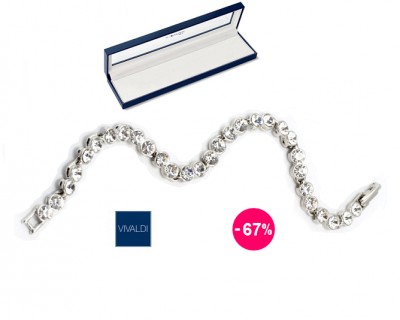 iChica - Zilverkleurige Vivaldi bijoux tennisarmband - 67% korting iChica - Zilverkleurige Vivaldi bijoux tennisarmband - 67% korting