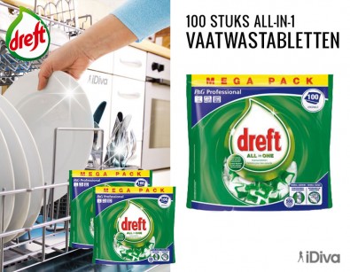 IDiva - 100 stuks Dreft All in one Vaatwastabletten IDiva - 100 stuks Dreft All in one Vaatwastabletten