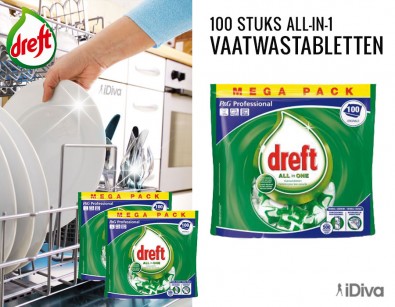 IDiva - 100 stuks Dreft All in one Vaatwastabletten