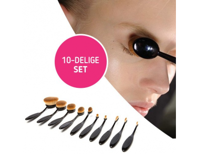 IDiva - 10-Delige Ovale Make-Up Borstelset