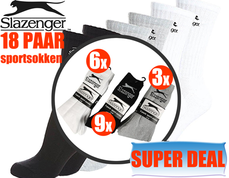 IDiva - 18 Paar Slazenger Sportsokken