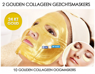 IDiva - 2 Gouden Collageen Gezichtsmaskers IDiva - 2 Gouden Collageen Gezichtsmaskers