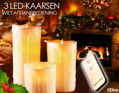 IDiva - 3 Led Kaarsen Met Afstandsbediening