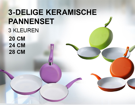 IDiva - 3-Delige Keramische Pannenset IDiva - 3-Delige Keramische Pannenset