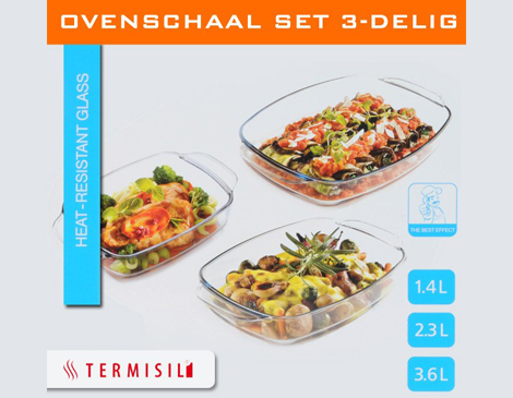 IDiva - 3-Delige Termisil Ovenschaal Set IDiva - 3-Delige Termisil Ovenschaal Set