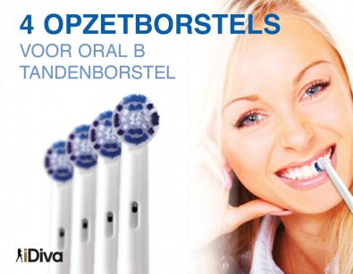 IDiva - 4 X Opzetborstels Geschikt Voor Oral-b Tandenborstel