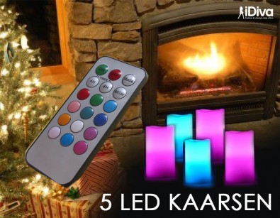 IDiva - 5 Led Kaarsen Met Afstandsbediening IDiva - 5 Led Kaarsen Met Afstandsbediening