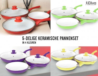 IDiva - 5-Delige Nano-keramische Pannenset IDiva - 5-Delige Nano-keramische Pannenset