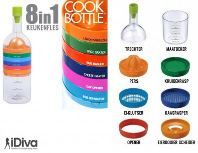 IDiva - 8-In-1 Keukenfles IDiva - 8-In-1 Keukenfles