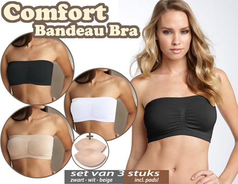IDiva - Bandeau Bra Set Van 3 Stuks IDiva - Bandeau Bra Set Van 3 Stuks