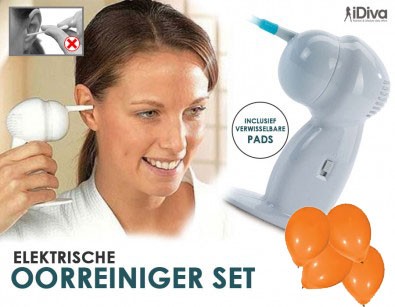 IDiva - Elektrische Oorreiniger + Gratis Ballonnen IDiva - Elektrische Oorreiniger + Gratis Ballonnen