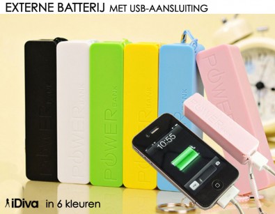 IDiva - Externe Batterij Met Usb-aansluiting IDiva - Externe Batterij Met Usb-aansluiting