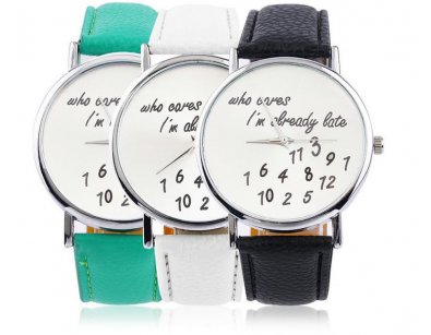 IDiva - Funny Unisex Already Late Horloge IDiva - Funny Unisex Already Late Horloge