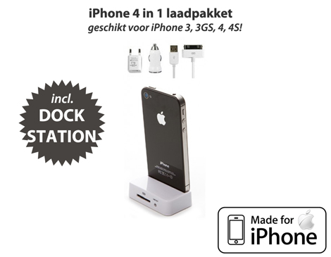 IDiva - Iphone 4-In-1 Laadpakket