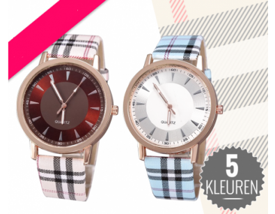 IDiva - Klassiek Tartan Ruitdesign Horloge