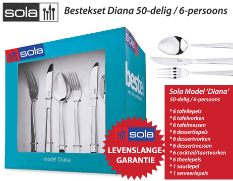 IDiva - Luxe 50-Delige Sola Bestekset Diana