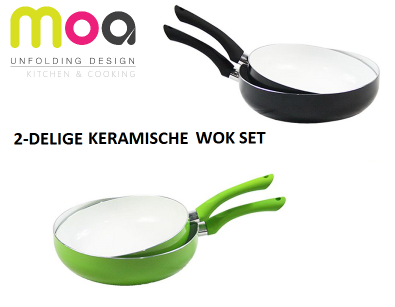 IDiva - Moa 2-Delige Keramische Wokpannen Set IDiva - Moa 2-Delige Keramische Wokpannen Set