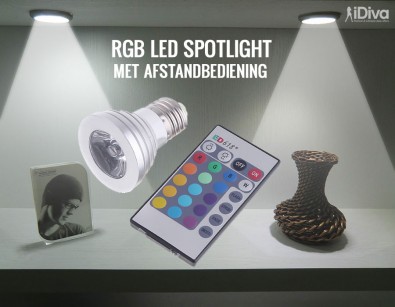 IDiva - RGB LED Spotlight met afstandsbediening