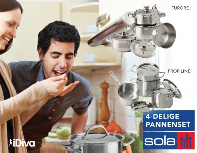 IDiva - Sola 4-delige pannenset Furore of Profiline IDiva - Sola 4-delige pannenset Furore of Profiline