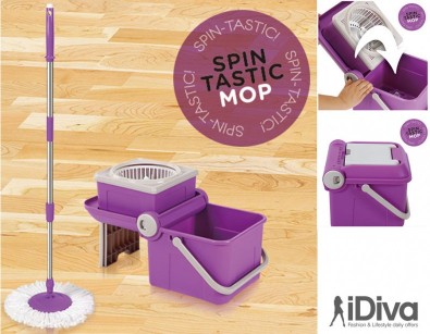 IDiva - Spin Mop Met Opklapbare Emmer IDiva - Spin Mop Met Opklapbare Emmer