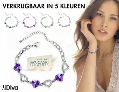 IDiva - Swarovski Elements Hart Armbandjes IDiva - Swarovski Elements Hart Armbandjes