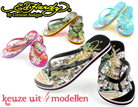 IDiva - Trendy Ed Hardy Teenslippers IDiva - Trendy Ed Hardy Teenslippers