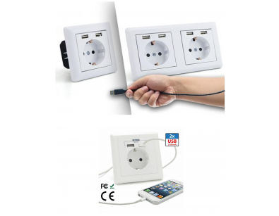 IDiva - Usb Stopcontact Met 2 Of 4 Usb Poorten IDiva - Usb Stopcontact Met 2 Of 4 Usb Poorten