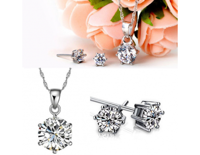 IDiva - White Gold Plated Zirconia Setje IDiva - White Gold Plated Zirconia Setje