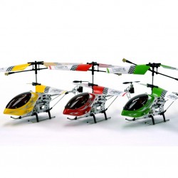 One Time Deal Kids - V-max 3 Channel Mini Rc Electrische Indoor Helicopter Met Led-verlichting En Frame Van Metaal (Gemengde Kleuren)