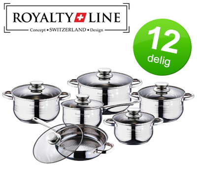 Koopjessite - 12 delige pannenset van Royalty Line Switzerland Koopjessite - 12 delige pannenset van Royalty Line Switzerland