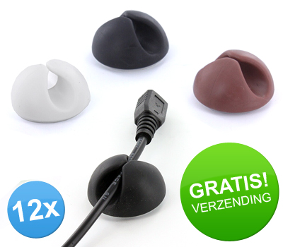 Koopjessite - 12 x Cable-drop multifunctionele clip (3 verschillende kleuren) Koopjessite - 12 x Cable-drop multifunctionele clip (3 verschillende kleuren)