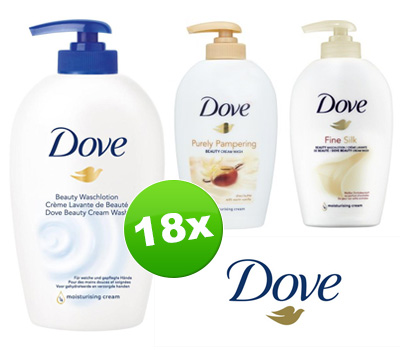 Koopjessite - 18-pack: Dove Hydraterende Handzeep (250 ml - drie geuren) Koopjessite - 18-pack: Dove Hydraterende Handzeep (250 ml - drie geuren)