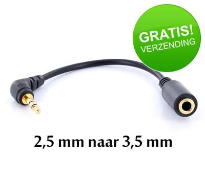 Koopjessite - 2,5 mm naar 3,5 mm mini-jack adapter Koopjessite - 2,5 mm naar 3,5 mm mini-jack adapter