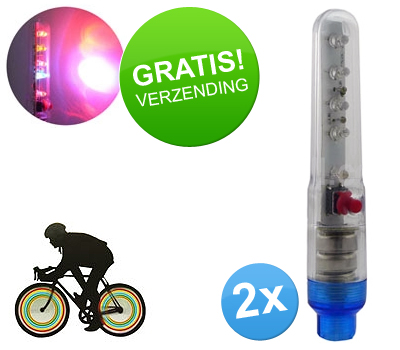 Koopjessite - 2 x Fietswiel versiering met 5 LED's Koopjessite - 2 x Fietswiel versiering met 5 LED's