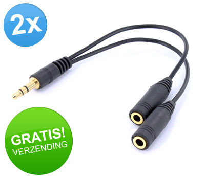 Koopjessite - 2 x Splitter voor 3,5 mm audio jack Koopjessite - 2 x Splitter voor 3,5 mm audio jack