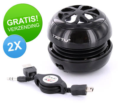 Koopjessite - 2 x Tattu Hamburger mini speaker Koopjessite - 2 x Tattu Hamburger mini speaker
