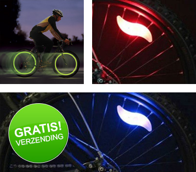 Koopjessite - 2x LED gekleurde fietswiel verlichting - Rood, Groen of Blauw Koopjessite - 2x LED gekleurde fietswiel verlichting - Rood, Groen of Blauw