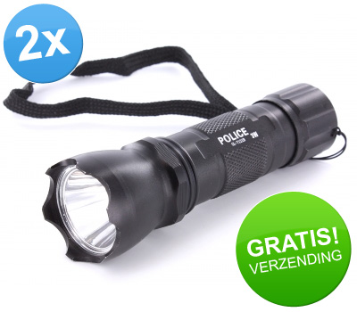 Koopjessite - 2x LED-torch Police series (Large - 120 lumen)