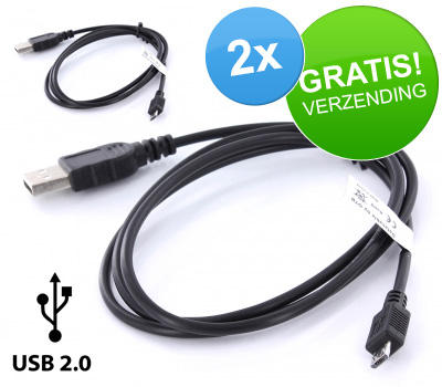 Koopjessite - 2x USB naar Micro USB Kabel (1 meter) Koopjessite - 2x USB naar Micro USB Kabel (1 meter)