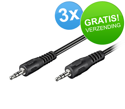 Koopjessite - 3 x Audio kabel 3.5 mm naar 3.5 mm (1,5 meter)