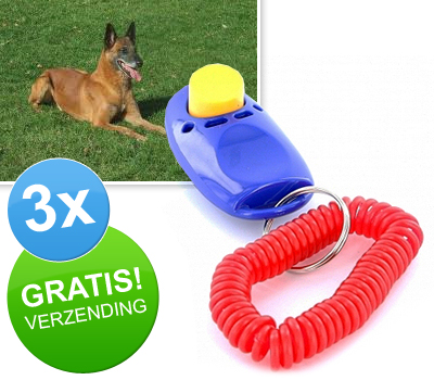 Koopjessite - 3 x Honden Clicker met armband Koopjessite - 3 x Honden Clicker met armband