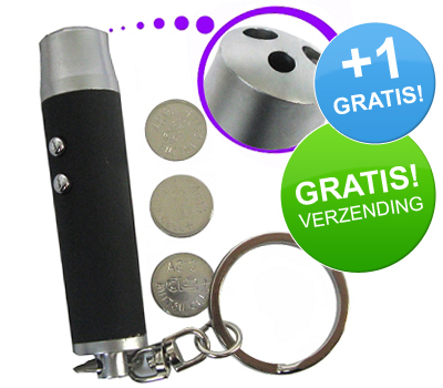 Koopjessite - 3-in-1 Sleutelhanger met LED-lamp, laser en money check + 1 GRATIS! Koopjessite - 3-in-1 Sleutelhanger met LED-lamp, laser en money check + 1 GRATIS!