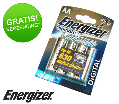 Koopjessite - 4x Energizer Ultimate AA Batterijen (Lithium)