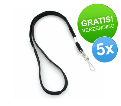 Koopjessite - 5 x Lanyard (zwart)