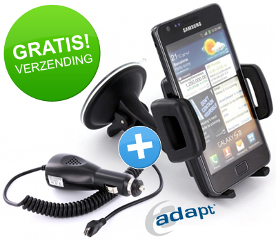 Koopjessite - Adapt - Universele auto houder (incl. micro usb autolader) Koopjessite - Adapt - Universele auto houder (incl. micro usb autolader)