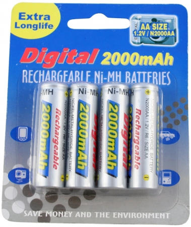 Koopjessite - Batterij herlaadbaar Vanson R6 AA 2000 mAh 1.2V (4 stuks)
