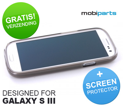Koopjessite - Beschermcase (TPU) en screen protector voor Galaxy S III Koopjessite - Beschermcase (TPU) en screen protector voor Galaxy S III