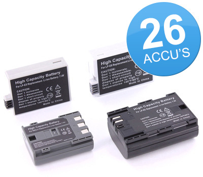 Koopjessite - Camera accu's: 26 verschillende modellen